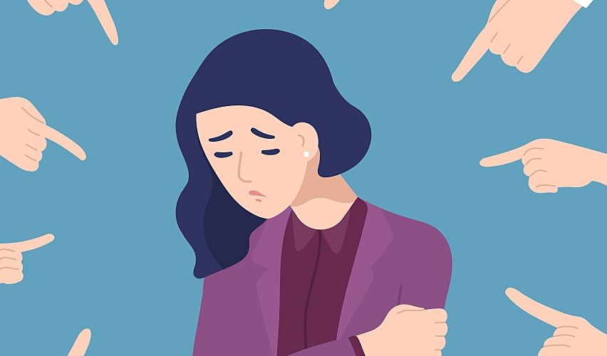 Illustration of a woman upset.
