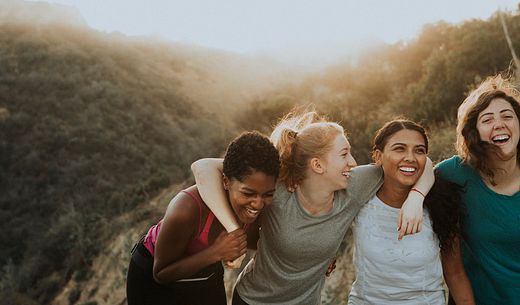 Group of women at the beach.